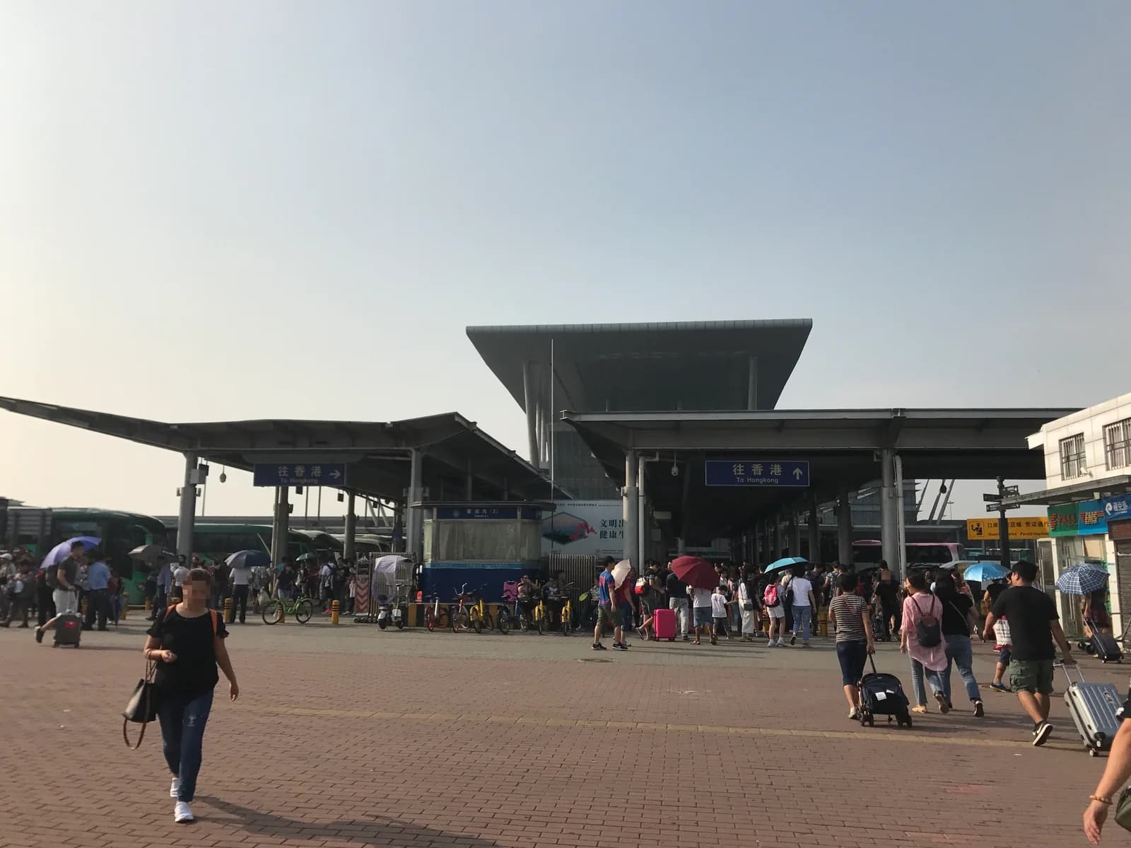 The Shenzhen Bay Checkpoint building viewed from the Shenzhen side in Nanshan district